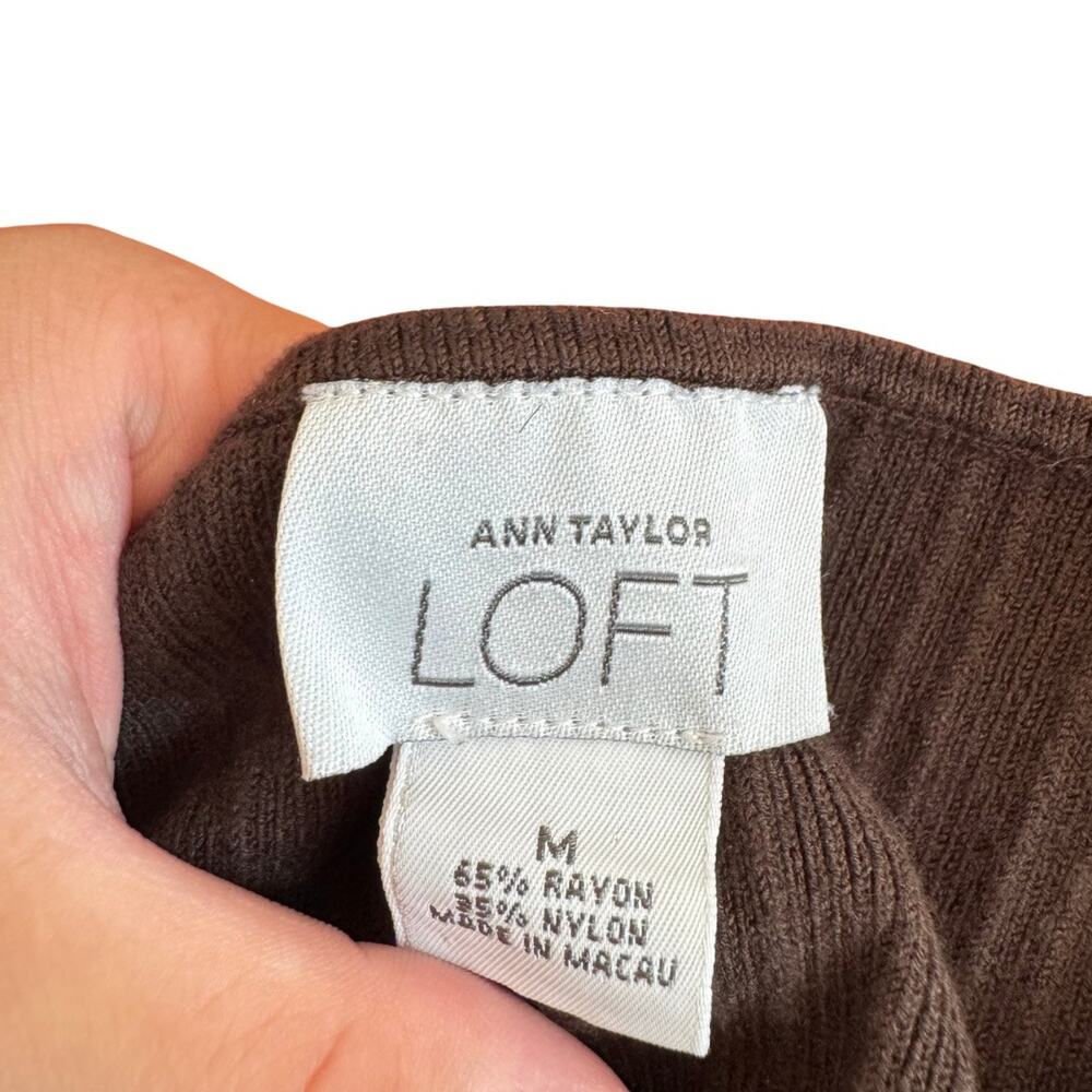 Ann Taylor Loft Brown Knit Tank Top Women’s Size M - Picture 3 of 3